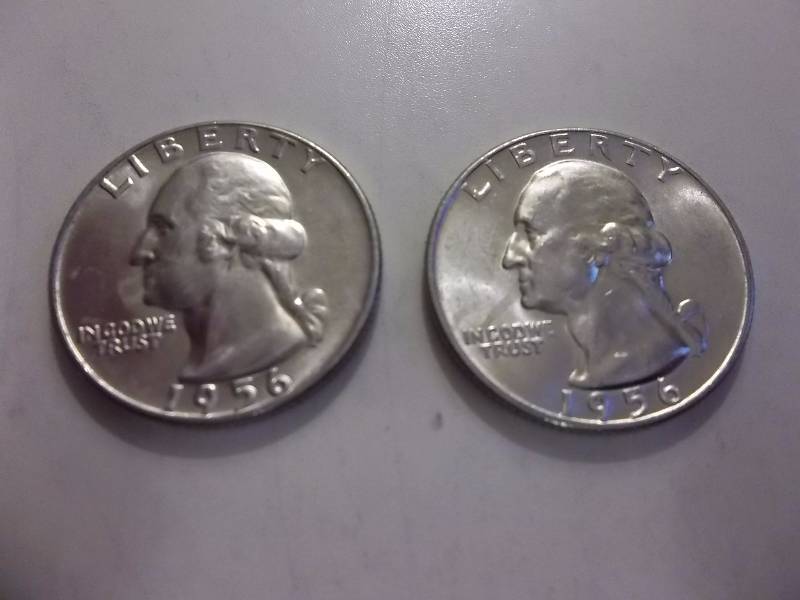 1956 D, 1956 D Washington Quarters Very High Grades  From Roll Of Uncs.