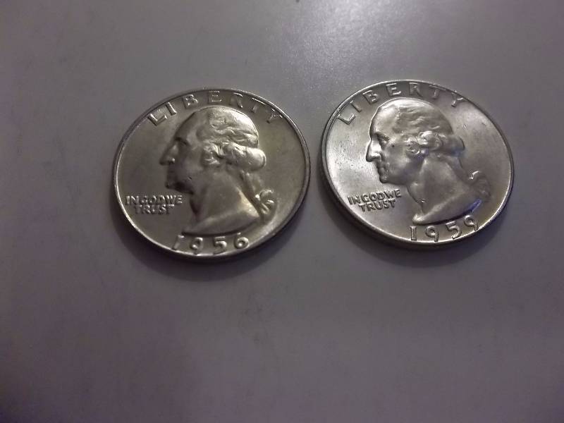 1956 D, 1959 D Washington Quarters Very High Grades Unc