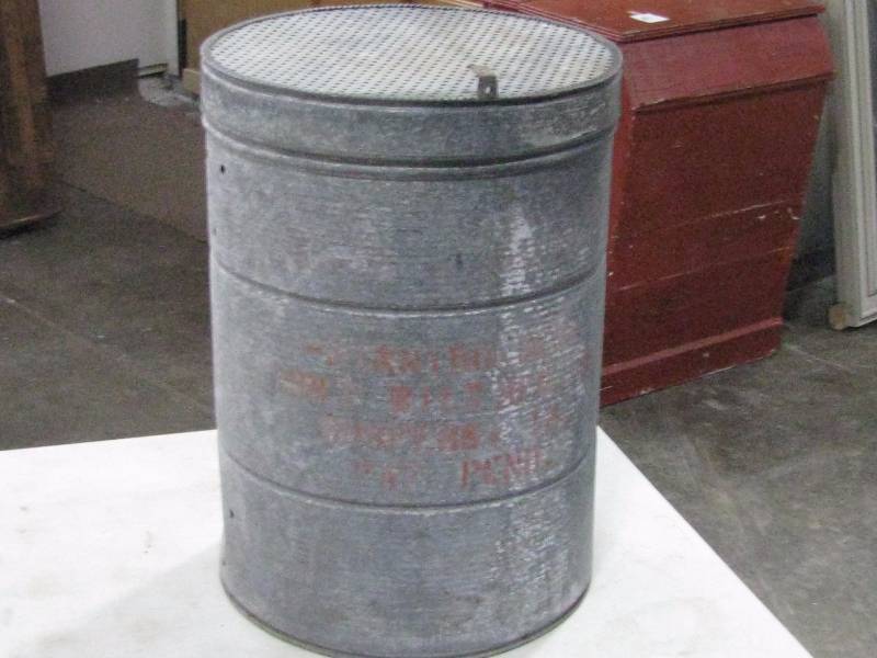 lot 56 image: Galvanized Can