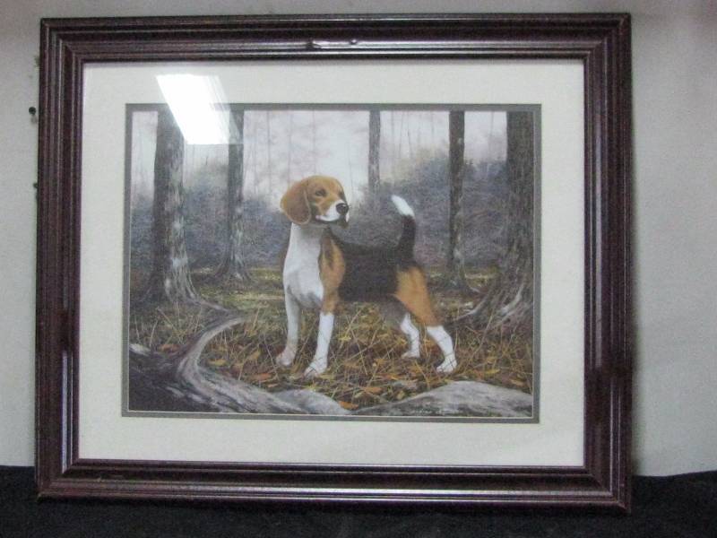 lot 65 image: Framed Dog Print