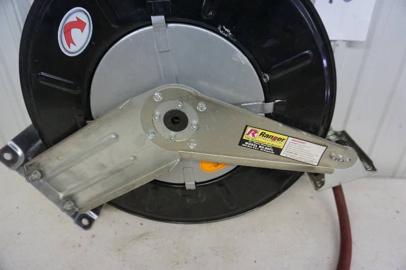 lot 10 image: Ranger Products Model RH50 Dual Support Spring Rewind 50 Hose Reel
