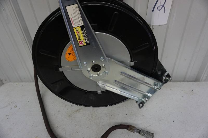lot 12 image: Ranger Products Model RH50 Dual Support Spring Rewind 50 Hose Reel