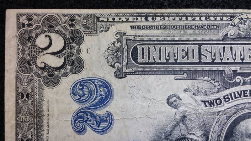 lot 2 image: 1899 $2 Silver Certificate Washington