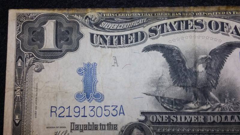 lot 3 image: 1899 $1 Silver Certificate Black Eagle