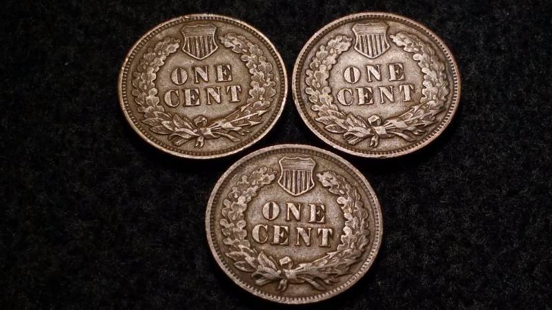 lot 59 image: 1900s Indian Head Cent x3
