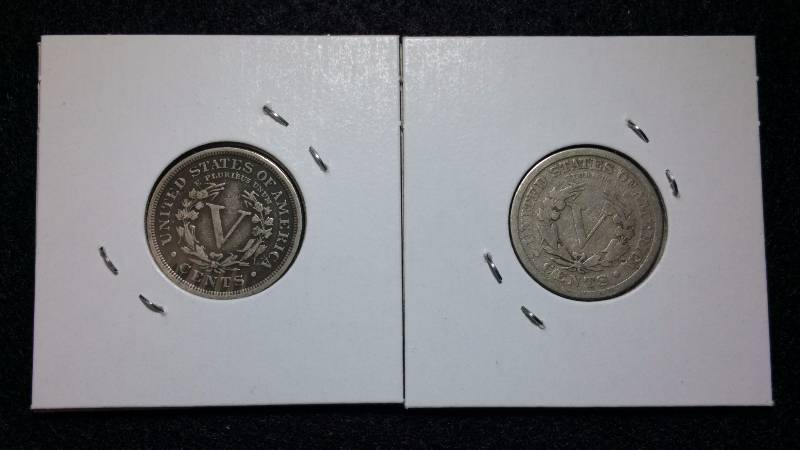 lot 17 image: 1910 & 1912 D Liberty V Nickels