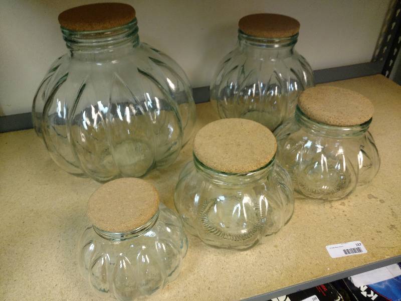 lot 157 image: Glass Canister Set