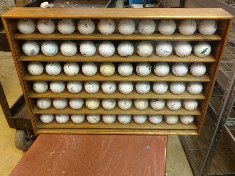 lot 166 image: Gold Ball Display Case with Balls