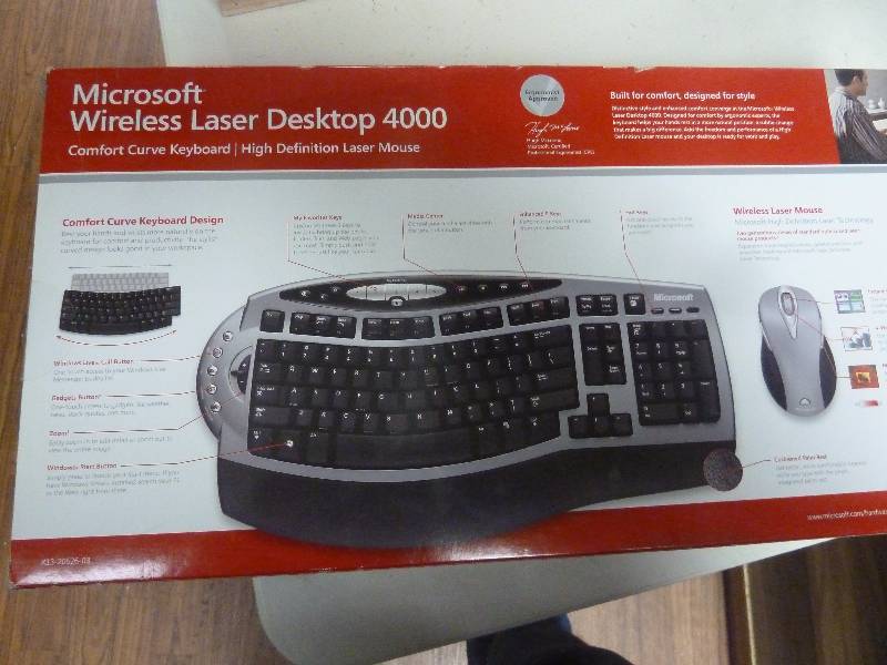 lot 355 image: Microsoft Wireless Laser Desktop 4000 Keyboard and Mouse