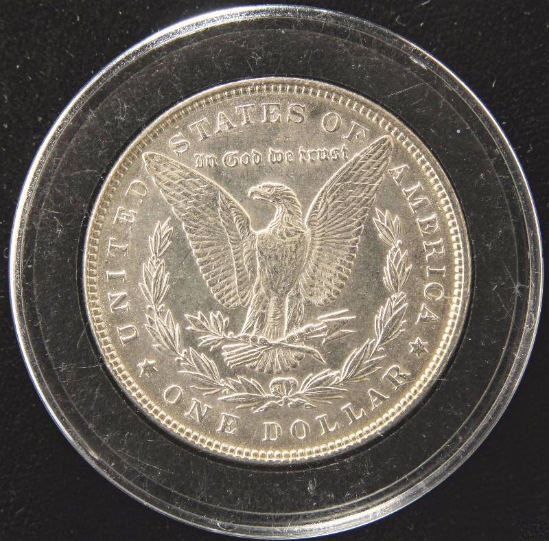 1887 MORGAN SILVER DOLLAR BU CLEANED IN AIRTITE HOLDER