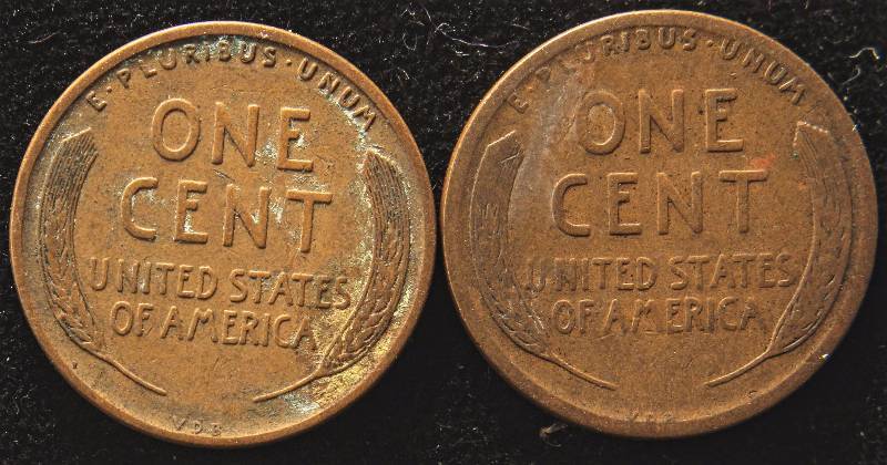 GROUP OF 2 1909-VDB WHEAT CENTS F-XF