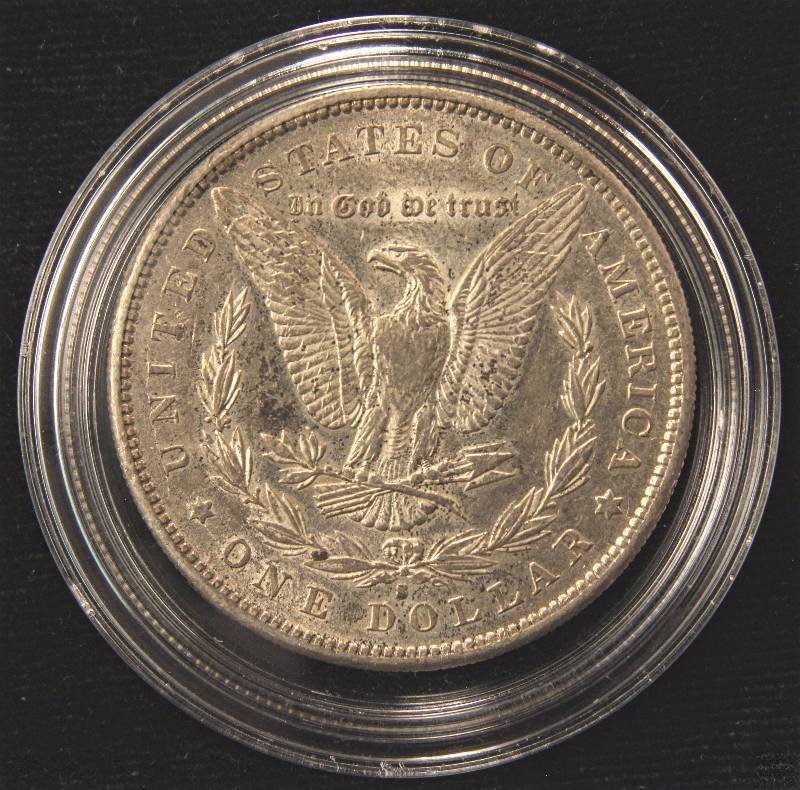1891- S MORGAN SILVER DOLLAR AU IN AIRTITE HOLDER