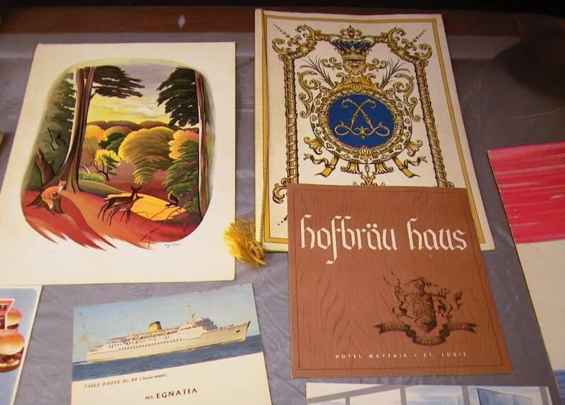 lot 17 image: collection of 30 vintage 1950s and 1960s restaurant menus from all over