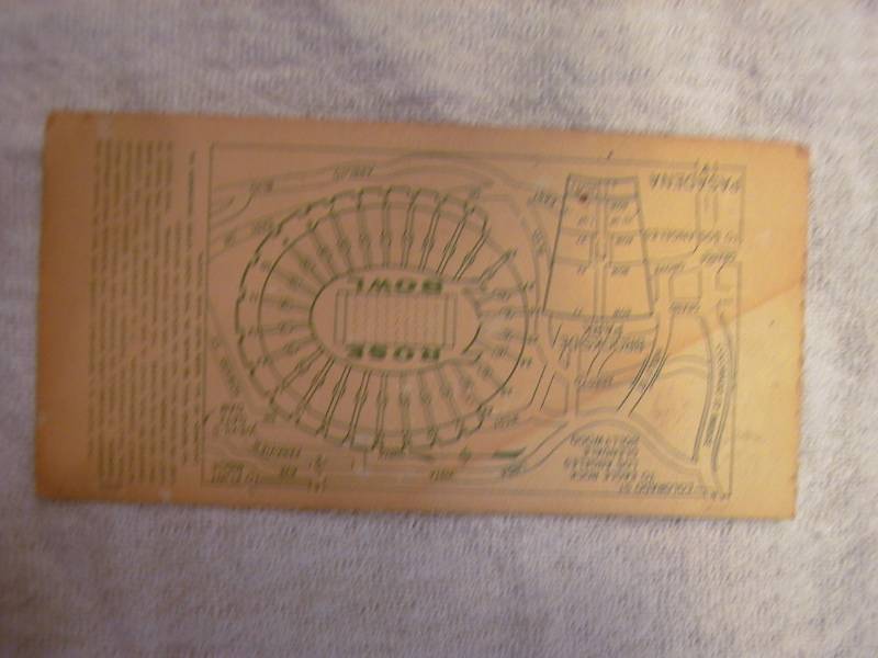 lot 29 image: Pasadena Rose Bowl ticket stub from 1949