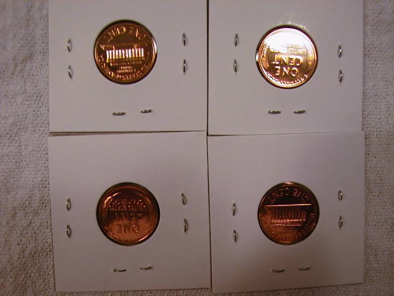 lot 41 image: 1957, 58, 59 and 60  proof Lincoln cent (uncirculated, 2 - memorial and 2 - wheat)