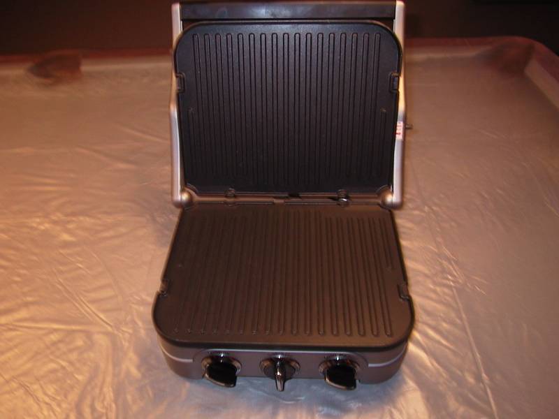 lot 44 image: Cuisinart 5 in 1 griddle silver panini sandwich press grill griddle in great condition