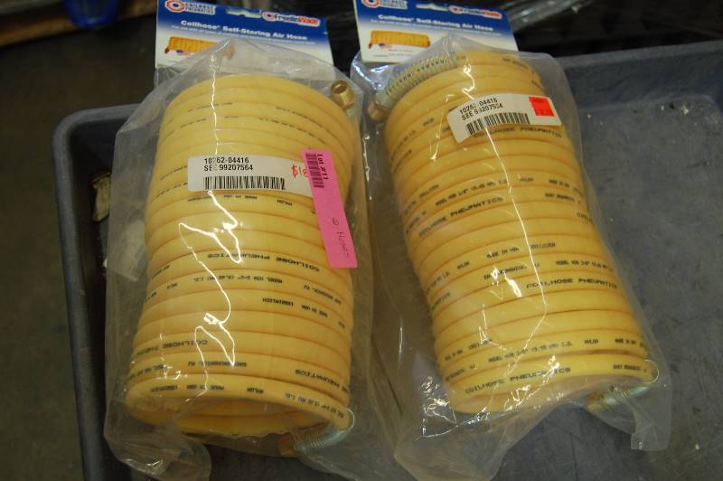 lot 11 image: 38 I.D. x 25 Yellow Nylon Coiled Air Hose