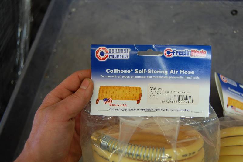 lot 13 image: 38 I.D. x 25 Yellow Nylon Coiled Air Hose