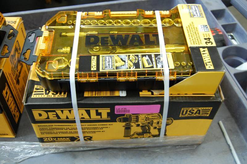lot 35 image: 20V Max (4.0 Ah) Li-Ion Brushless Cordless Hammerdrill & Impact Kit wTool Kit