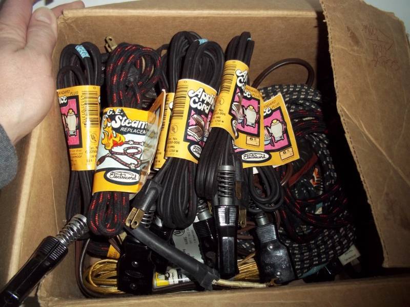 Box of Vintage Appliance Cords