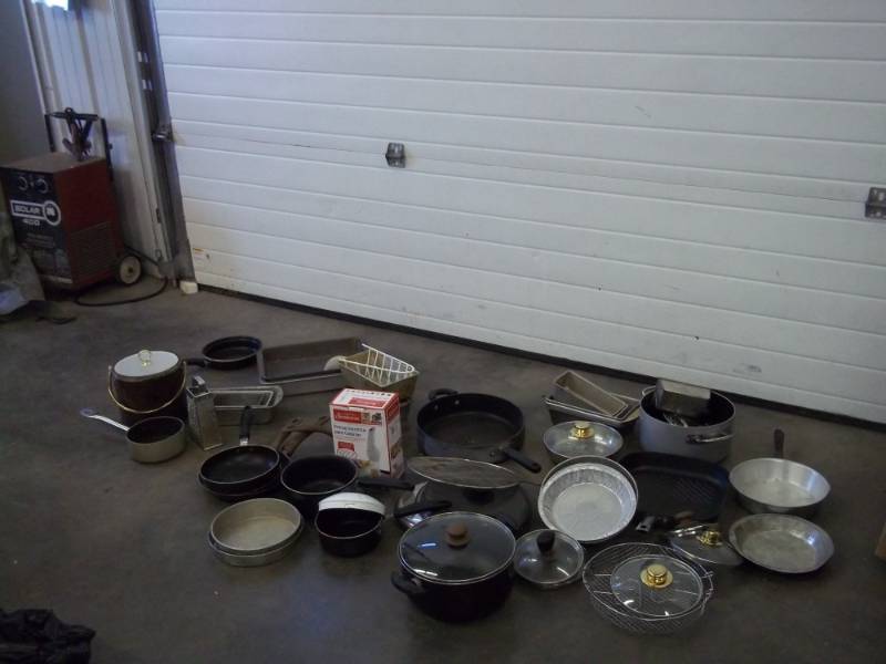 Assorted bake ware and pots and pans