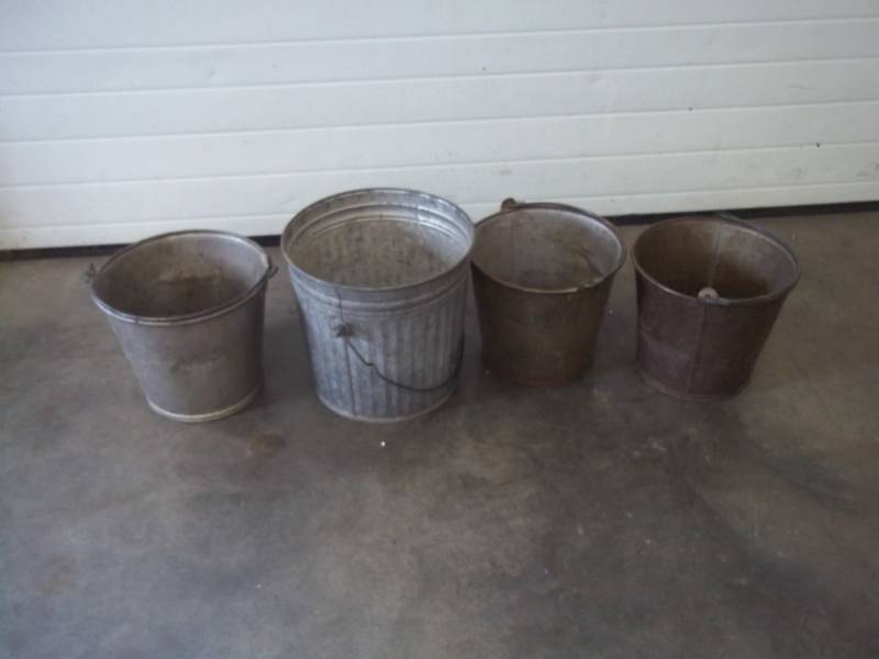 4 Metal Vintage Pails