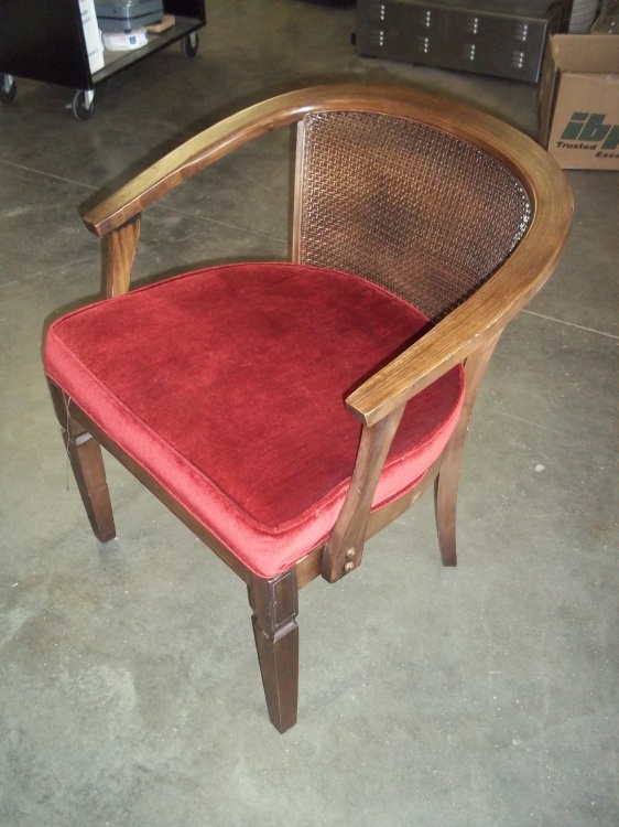 Red wicker chair