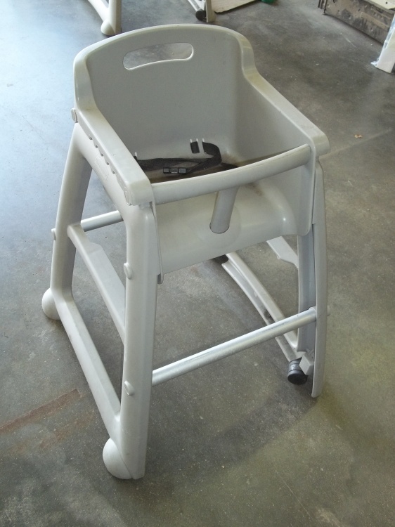 lot 35 image: Kids highchair grey plastic