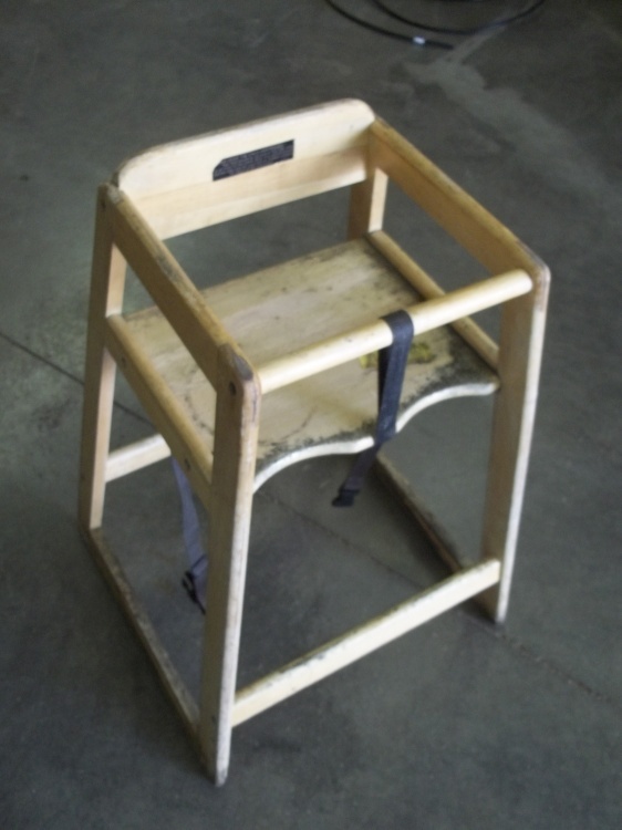 lot 44 image: Wooden Kids High chair