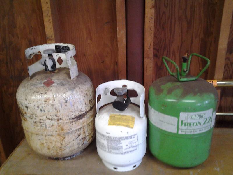 2-Propane Tanks & 1-Freon Tank