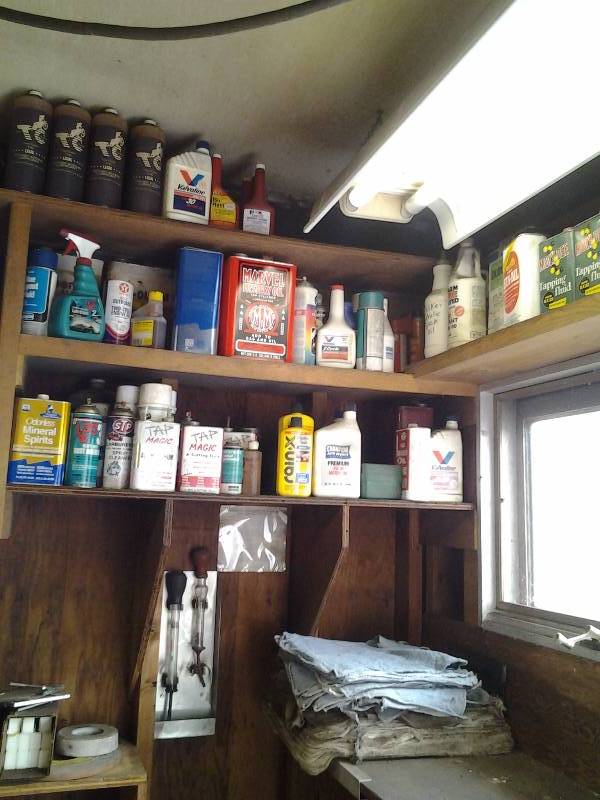 All Chemicals (Cutting Fluids, Oils, More), Shop Rags, Battery Testers (Bring Boxes)