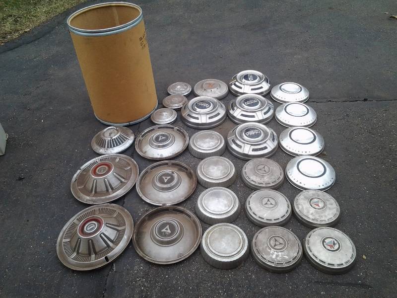 Collection Of Old Hub Caps (Including Barrel)