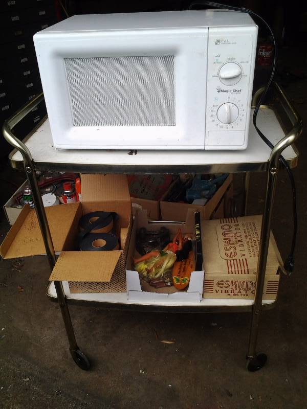 Kitchen Cart With Magic Chef Microwave Works, Vintage Misc. Collectibles