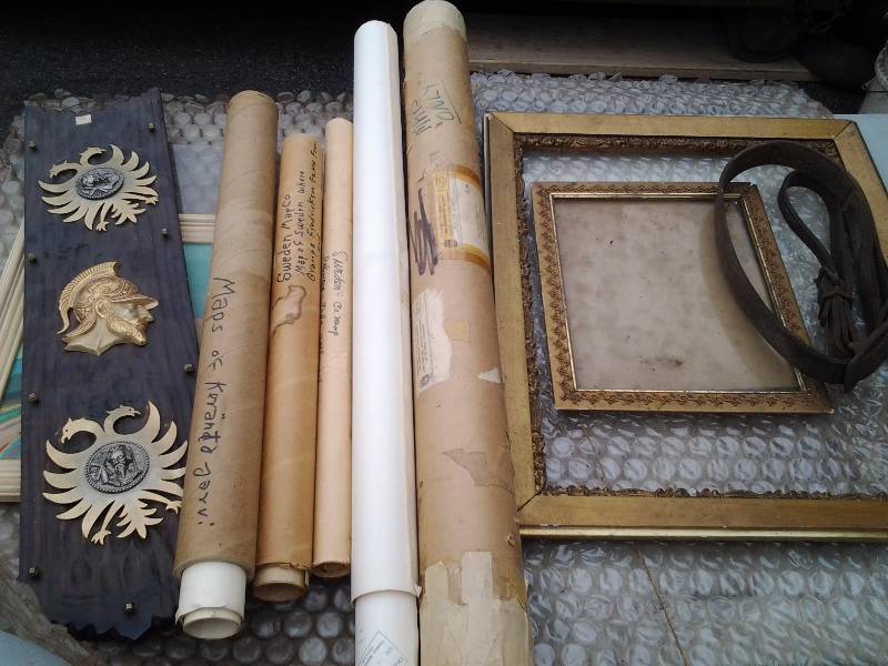 Lot Of Vintage Maps, Pictures, Frames