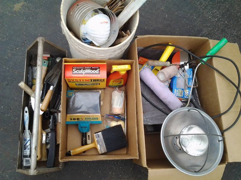 Lot Of Painting Related Tools, Supplies, New Brushes & Rollers