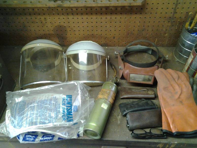 Safety Goggles, Safety Shields, Gloves, Propane Torch