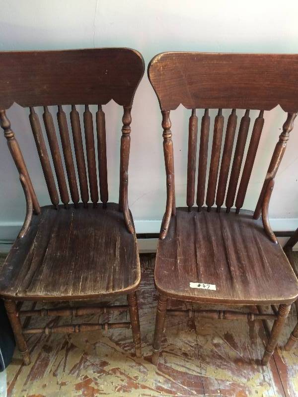 lot 47 image: Antique Wood Chairs