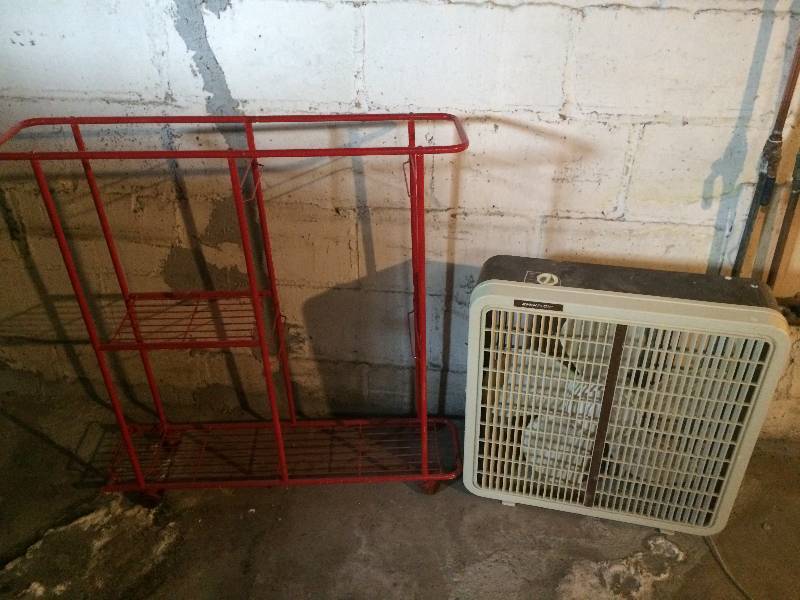 lot 58 image: Fan and Shelf
