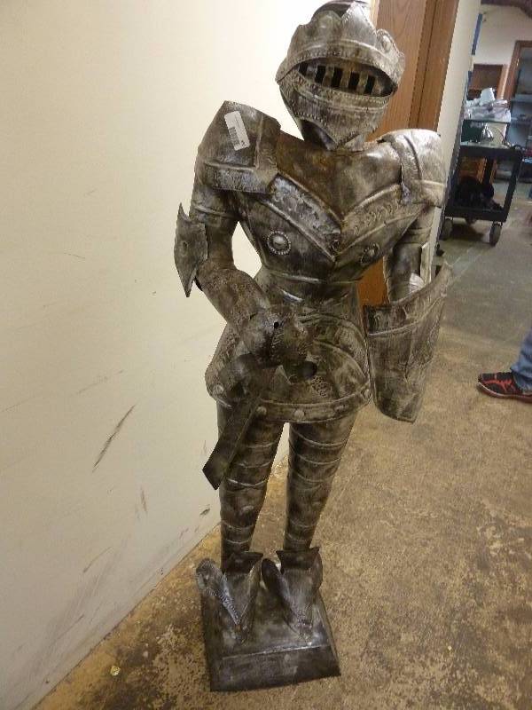 lot 391 image: 5 Tin Knight Statue