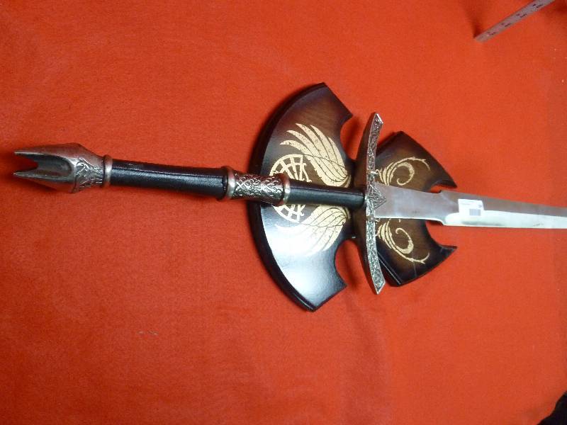 lot 394 image: 54 Lord of The Rings Sword with Lord of The Rings Sword Hanger