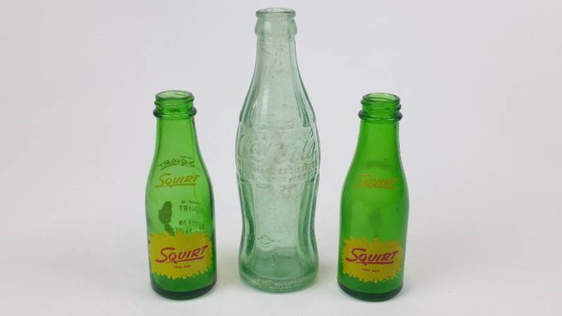 lot 88 image: Vintage Coca-Cola & Squirt Soda Bottles