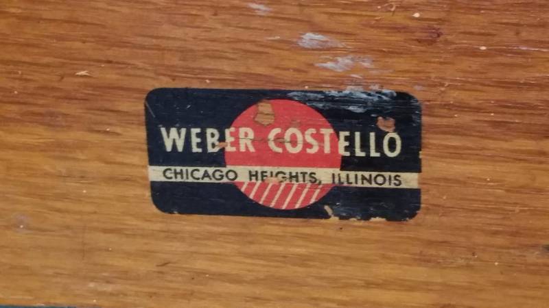 lot 33F image: Vintage LARGE Weber Costello Double Sided Chalkboard