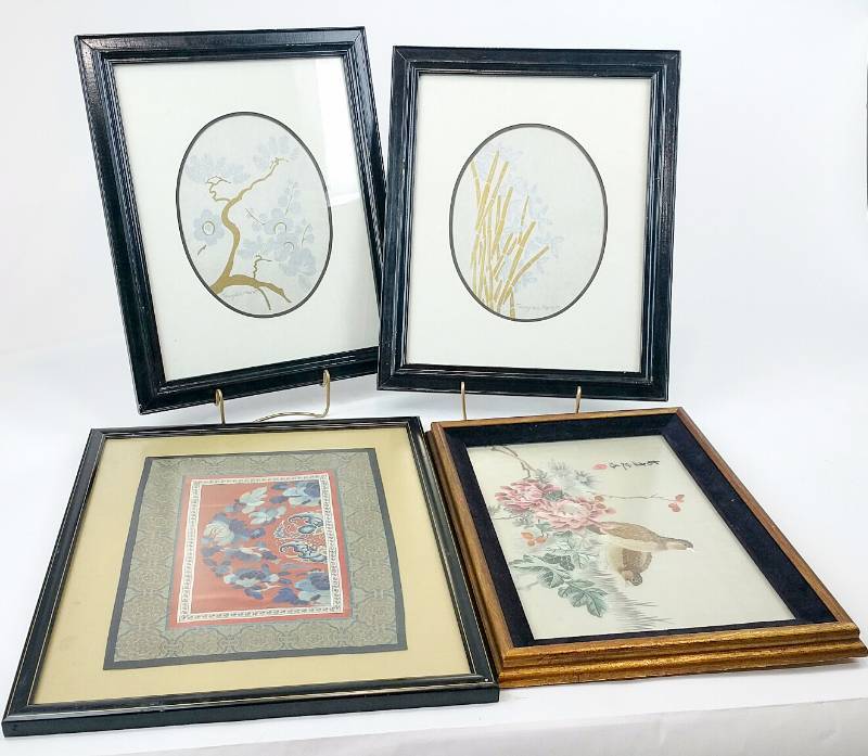 lot 27 image: Hand Signed Asian Art & Framed Silk Art