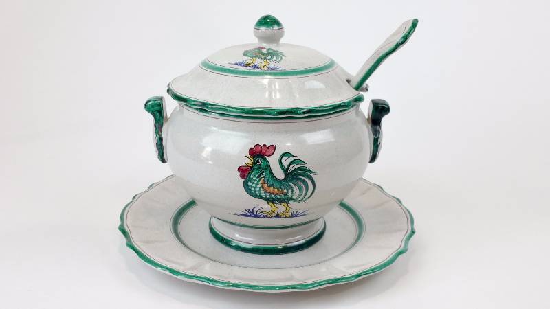 lot 30 image: Signed Italy Porcerlain Soup Server