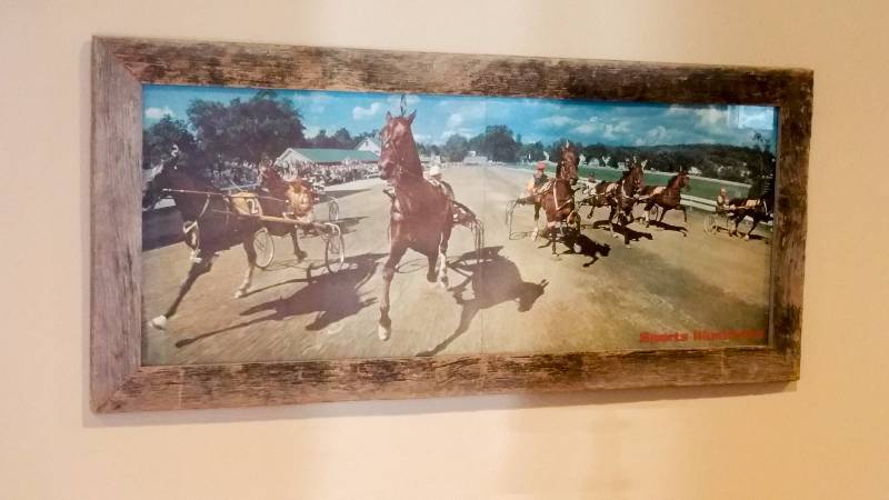 lot 33 image: Large Sports Illustrated Famous Horse in Bard Wood Frame