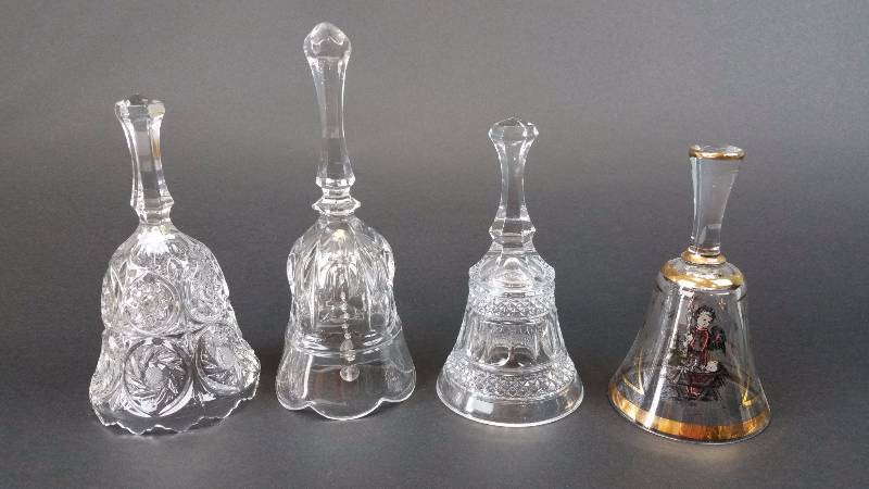lot 38 image: Group of (4) Glass  Crystal Service Bells