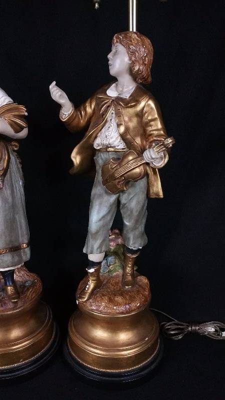 lot 9A image: Composite Figural Lamps by Marbro Lamp Co of Los Angeles