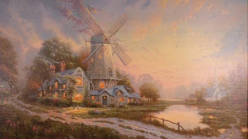 lot 32A image: Thomas Kincade The Wind of the Spirit Lithograph on Canvas - Signed