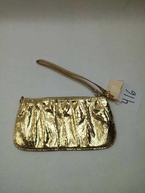 lot 416 image: Express Shiny Gold Handbag Purse