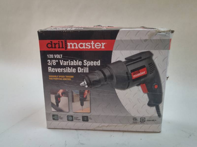 lot 465 image: Drill Master 60614 120V 38 Variable Speed Reversable Drill GOOD WORKDING CONDITION